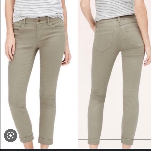 LOFT Hunter Green Skinny Crop size 27/4 - Picture 1 of 5